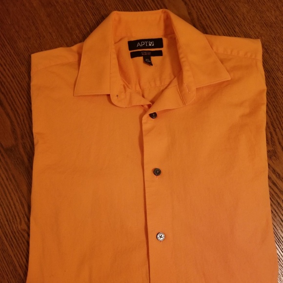 Mens Orange Button Down - Picture 2 of 3
